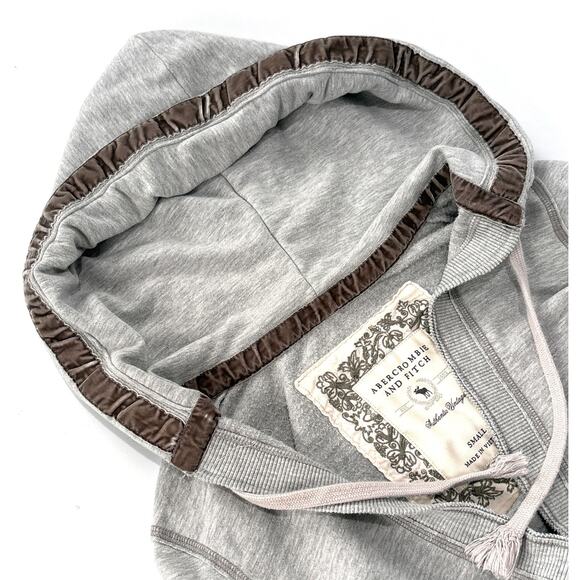 Abercrombie & Fitch A&F 2000s Deep V-neck Top Pullover Hoodie Women's Size MED - Picture 8 of 9